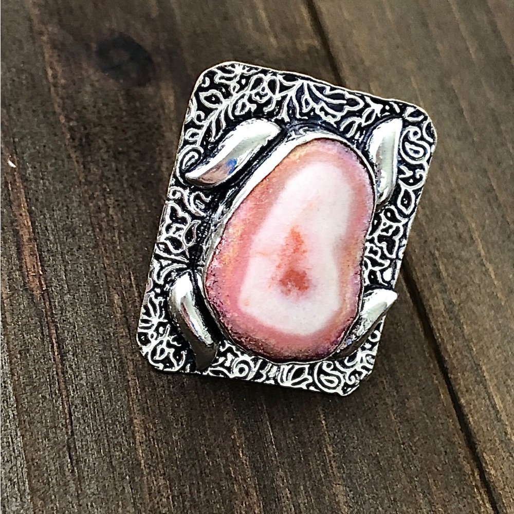 Pink Solar agate ring - Picture 4 of 5